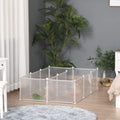 White DIY Guinea Pig Playpen: 12 Panels Pawhut