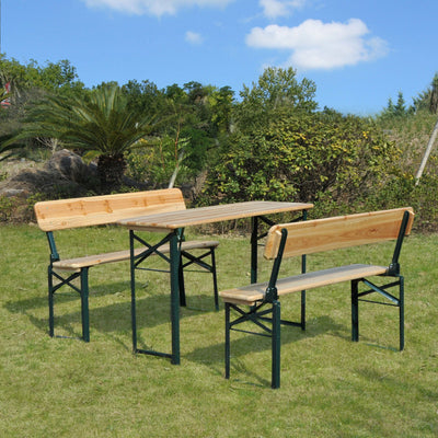 Outdoor Table and Bench Set Outsunny