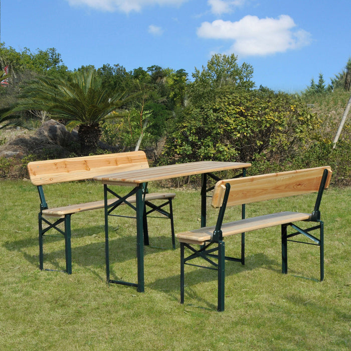 Outdoor Table and Bench Set