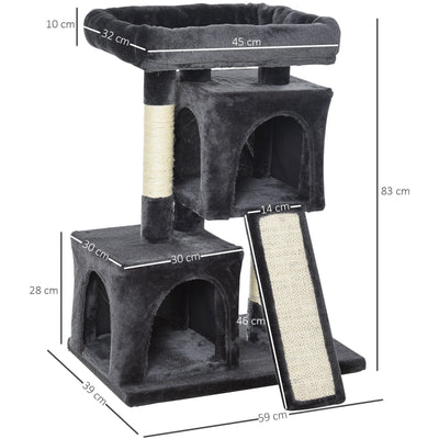 Cats 3-Tier Sisal Rope Leisure Tree Pawhut