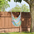 Rope Chair Hammock, Garden Patio Swing, Wooden, Cotton Outsunny