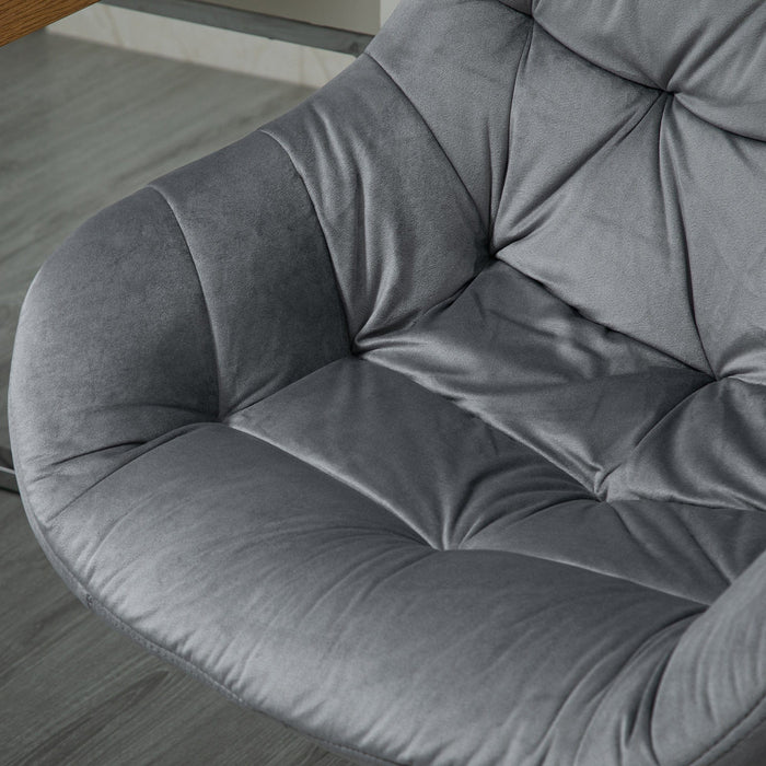 Dark Grey Velvet Ergonomic Office Chair