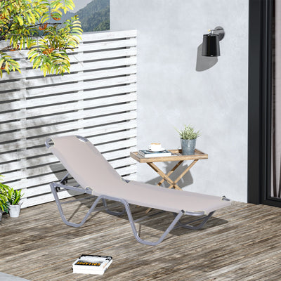 Sun Lounger Relaxer, 5-Position Backrest, Lightweight Outsunny