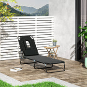 Folding Sun Lounger With Face Hole Outsunny