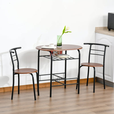 3-Piece Dining Table and Chairs For Small Spaces Homcom