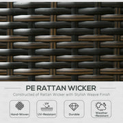 8pc Brown Rattan Corner Sofa Set with Table & Cushions Outsunny