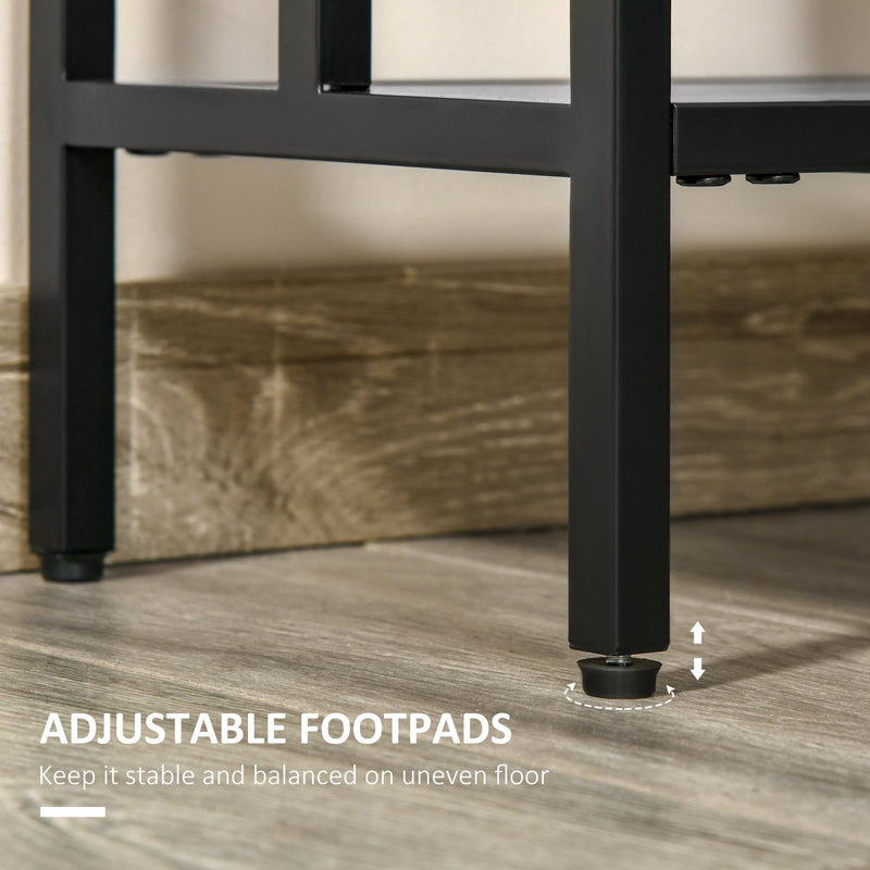 Industrial Console Table With Storage, Grey/Black