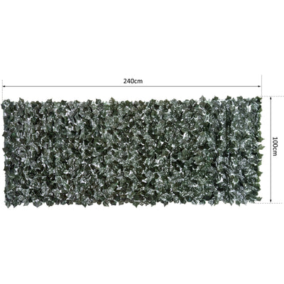 Artificial Leaf Screen Panel, 2.4x1m, Dark Green Outsunny