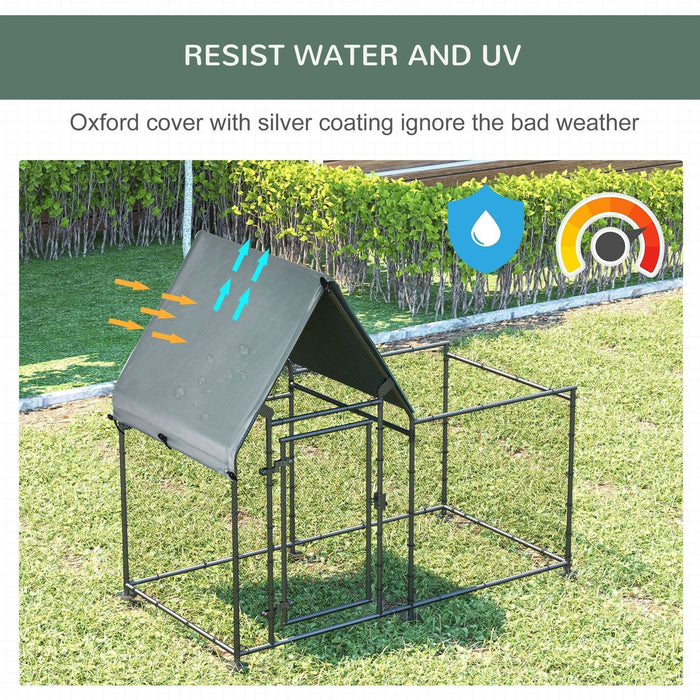 Large Galvanised Walk In Chicken Run w/ Water-Resist Cover