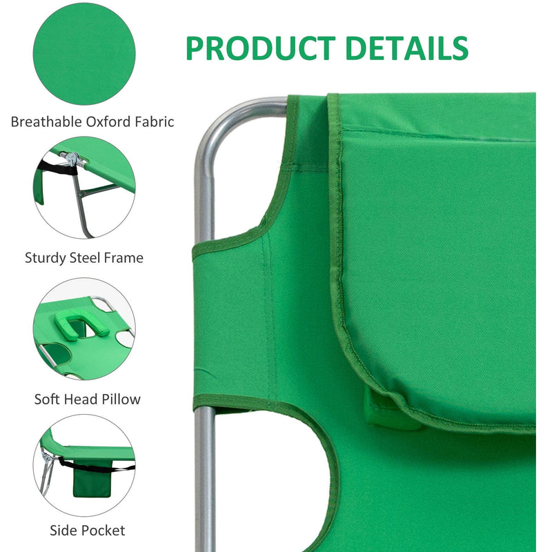 Sun Lounger With Face Hole Outsunny