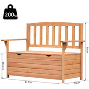 Outsunny Outdoor Garden Storage Bench Patio Box All Weather Deck Fir Wood Solid Seating Outsunny