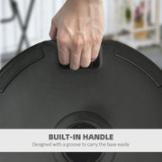 Outsunny Garden Parasol Base Holder, Outdoor Market Umbrella Stand Weight with Built-In Handle, 25kg Water or 35kg Sand Filled, Black Outsunny