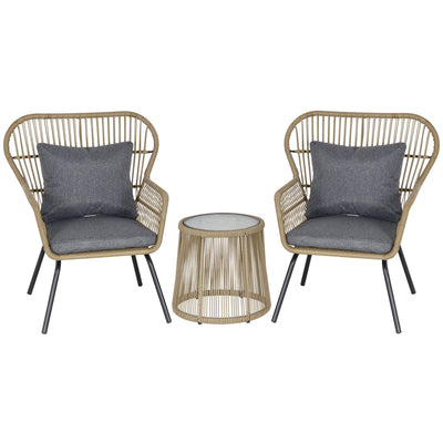 Modern Wicker Bistro Set Outsunny