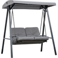 Garden Swing Chair 2 Seater, Grey Outsunny