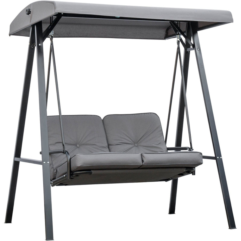 Garden Swing Chair 2 Seater, Grey Outsunny