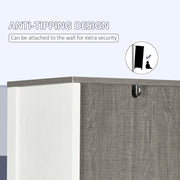 Antique White Tall Bathroom Cabinet With 3 Open Shelves Kleankin