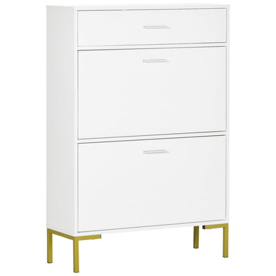 HOMCOM White Shoe Cabinet For Hallway Homcom