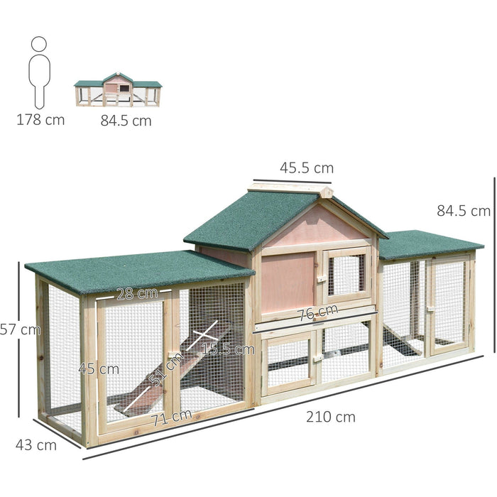 Deluxe Outdoor Rabbit Hutch with Ladder & Run