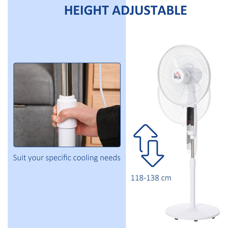 54'' Oscillating Pedestal Fan, Black/White Homcom