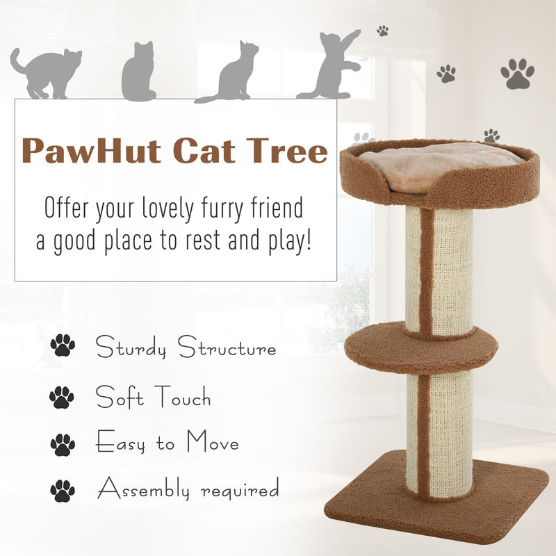 91cm Cat Tree, Sisal Post, Play Tower, Perch, Lamb Cashmere