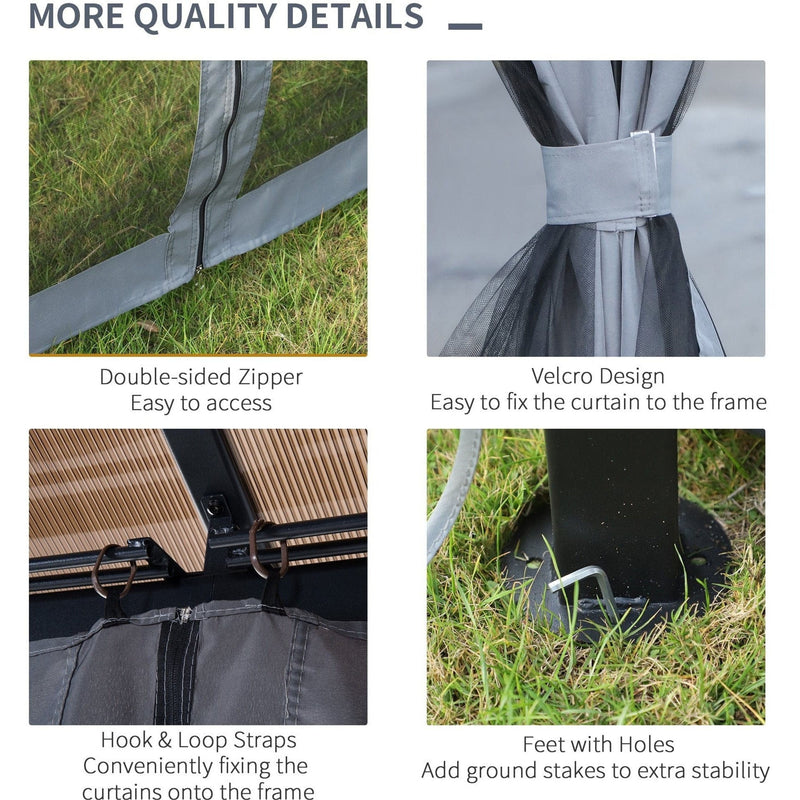 Metal Frame Hard Top Gazebo, Stylish Hot Tub Shelter