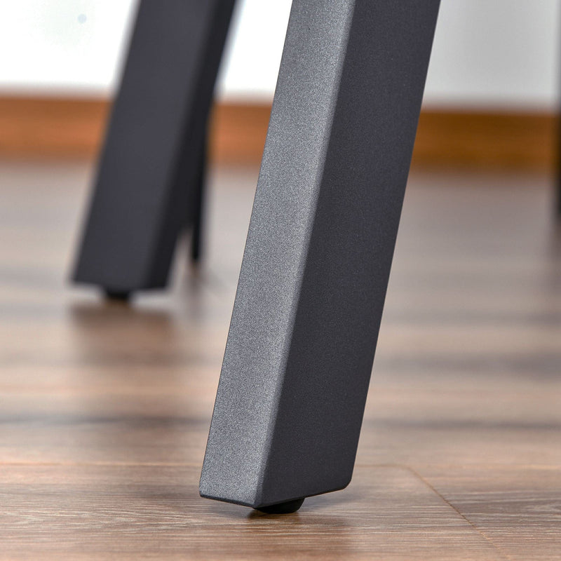 Dining Table, Metal Legs, Spacious Top, Dark Grey