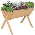 Wood Raised Planting Bed, 100x70x80 cm Outsunny