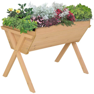 Wood Raised Planting Bed, 100x70x80 cm Outsunny