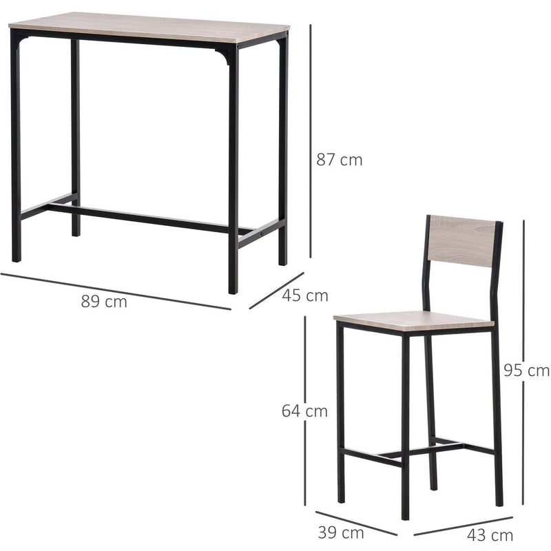 3-Piece Bar Chair and Table Set