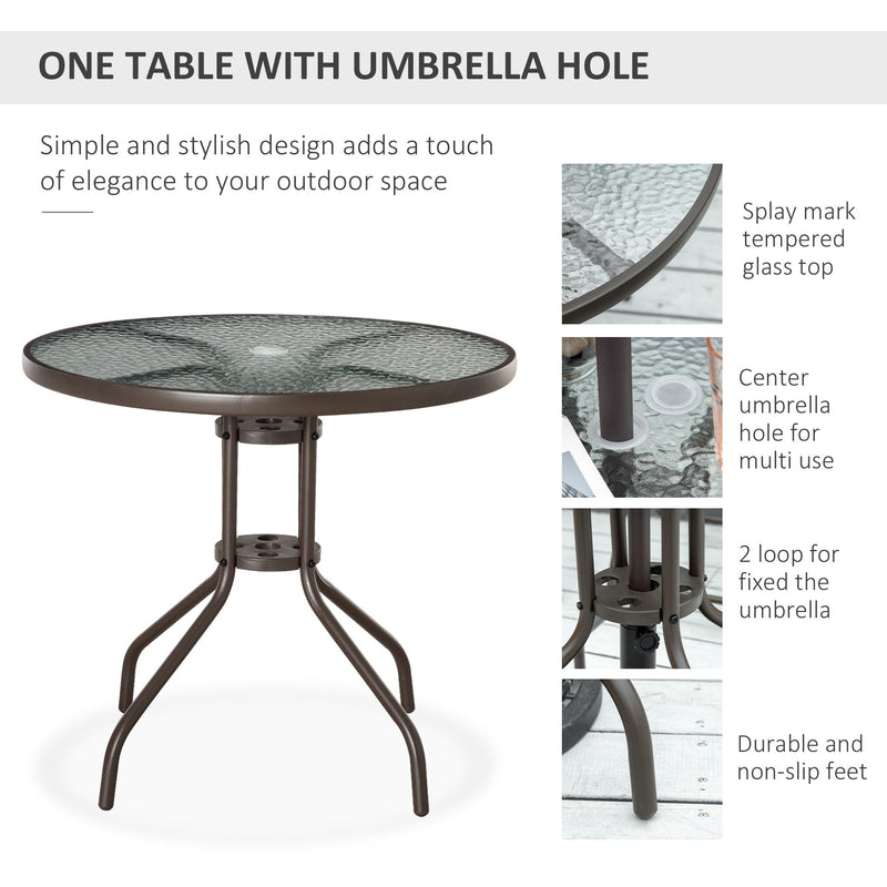 4 Seater Garden Dining Set with Parasol, Grey Outsunny