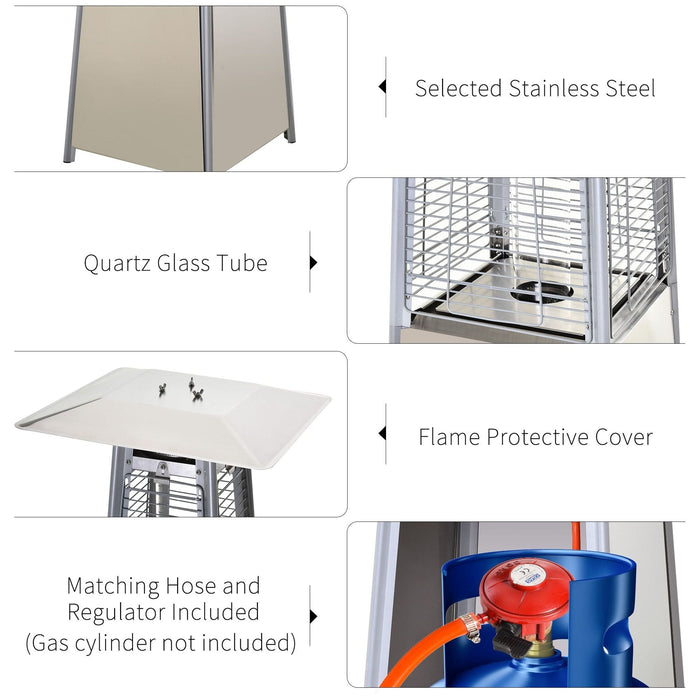 10.5KW Outdoor Propane Gas Pyramid Patio Heater