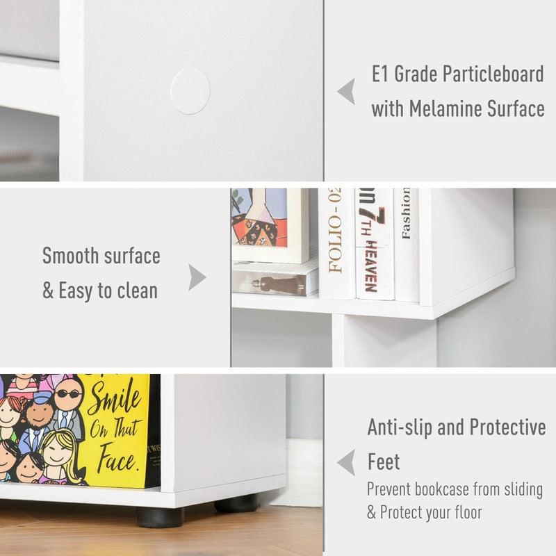 70cm Wide Bookcase, Modern Geometric Display Storage Unit