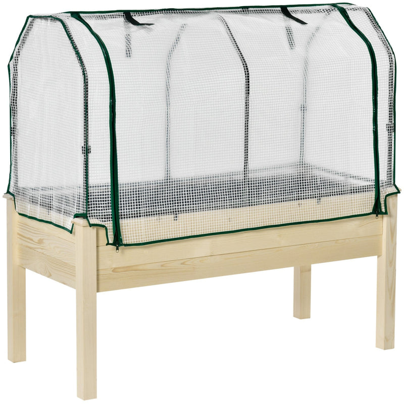 Raised Wooden Garden Box With Cover