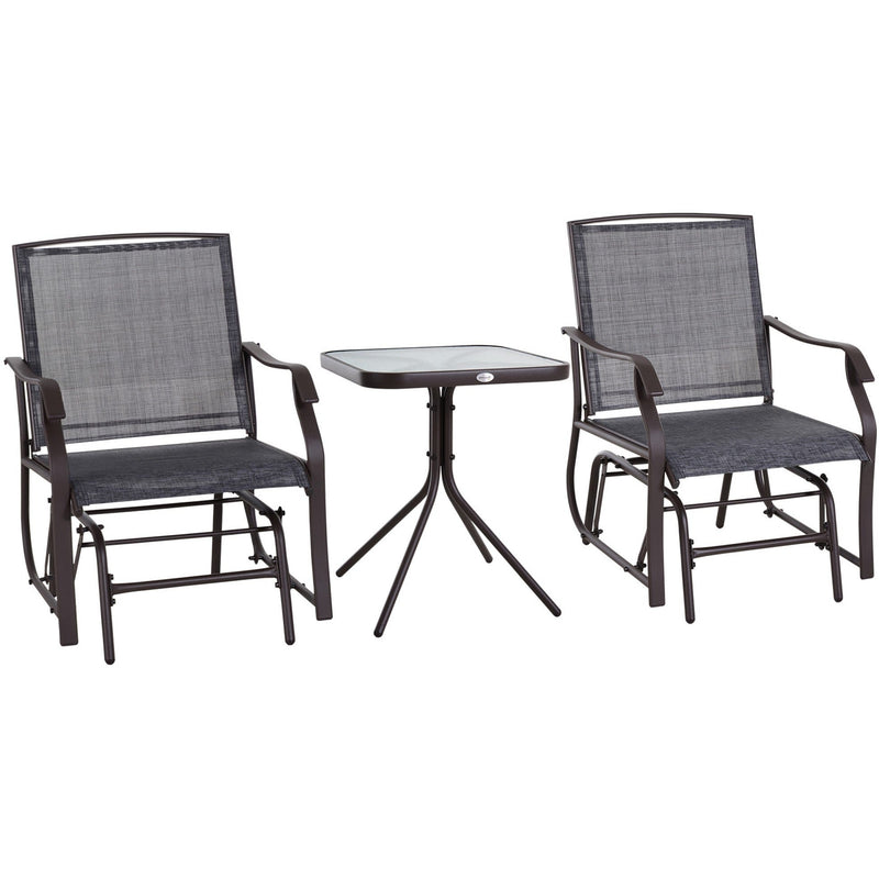 Glider Chair and Table Set, 2 Seater