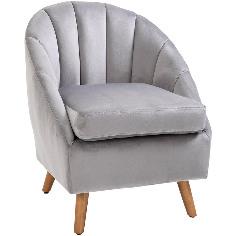 Grey Velvet Accent Chair