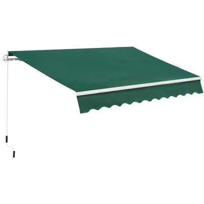 Awning For Patio - Manual Hand Crank 3 x 2m Aluminium Frame Outsunny
