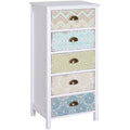 White 5 Drawer Storage Chest Unit Homcom