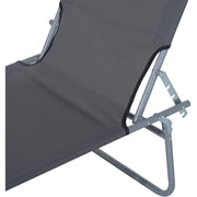 Folding Sun Lounger With Canopy Outsunny