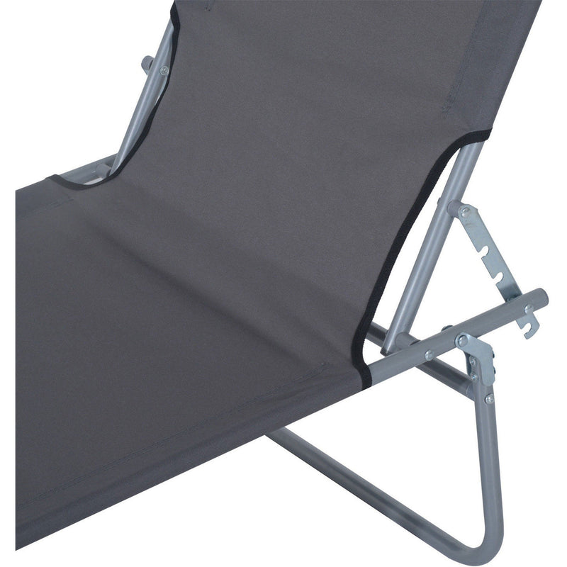 Folding Sun Lounger With Canopy Outsunny