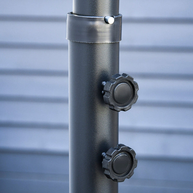 3m Banana Parasol, Crank Handle, 8 Ribs, Cross Base