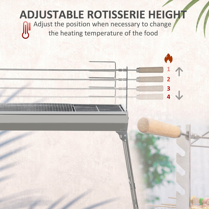 Portable BBQ Rotisserie Roaster, Foldable - Outdoor