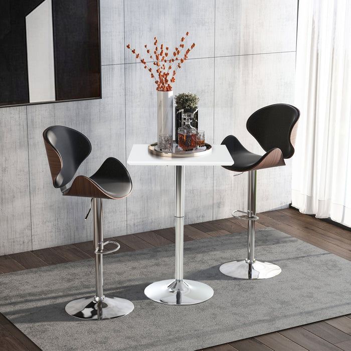 White Square Adjustable Bar Table