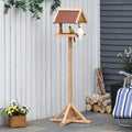 Wooden Bird Table With Cross Shaped Support Feet Pawhut