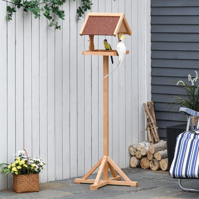 Wooden Bird Table With Cross Shaped Support Feet Pawhut