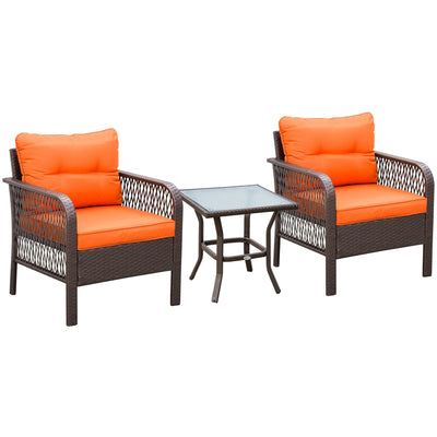 2 Seater Rattan Bistro Set Outsunny