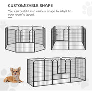 Heavy Duty Dog Play Pen, Foldable, Black Pawhut