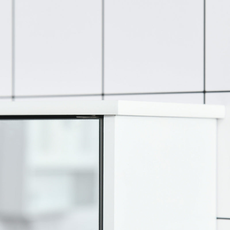 Wall Mounted Bathroom Mirror Cabinet, Double Doors 55 x 17cm