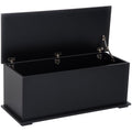 Black Wooden Storage Box Ottoman With Lid Homcom