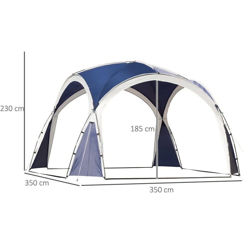 Dome Event Shelter, Garden Canopy, 3.5x3.5m, Grey/Blue Outsunny