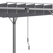 3x3 Metal Pergola With Louvered Roof, Grey Outsunny